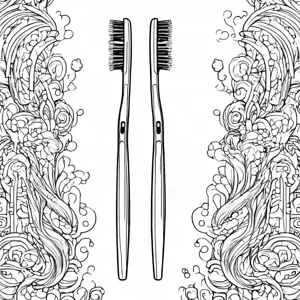 Toothbrush coloring pages